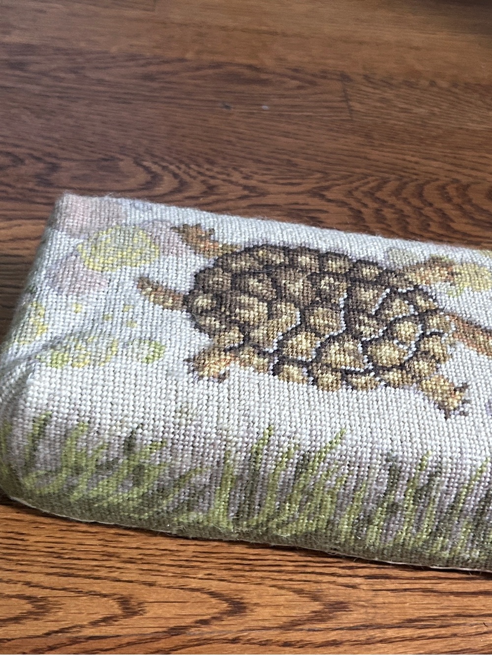 Turtle Graham Rust Design Tortoise in Foliage Needlepoint Doorstop Brick Cover - Picture 8 of 11